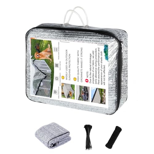 Vocray Toile d’Ombrage Aluminet 70% en Aluminium Réfléchissante 3,6 x 4,5 m, Filet Anti-Chaleur, Protection UV pour Jardin, Serre, Voiture, Animaux et...