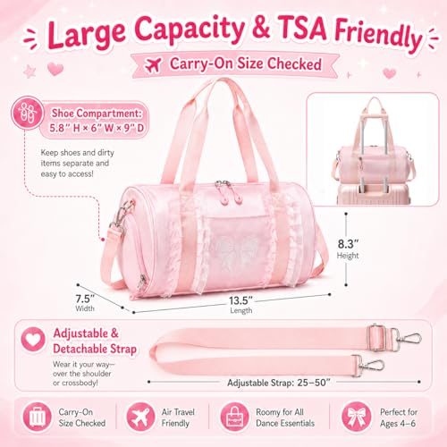 CAMTOP Girls Dance Duffle Bag