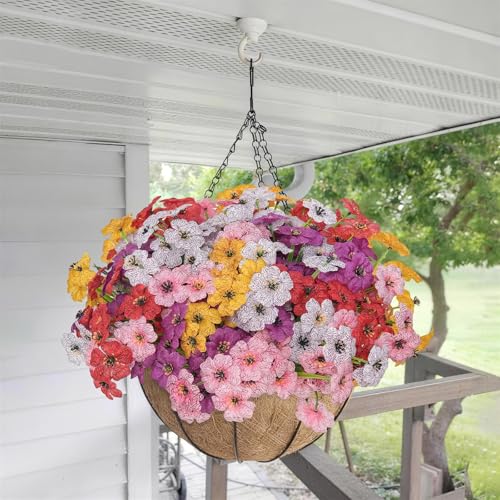 Image of 20 Bundles Artificial Flowers for Outdoor Spring Summer Decor - UV-Resistant Realistic Silk Daisy for Home Patio Garden Backyard Front Porch Decoration