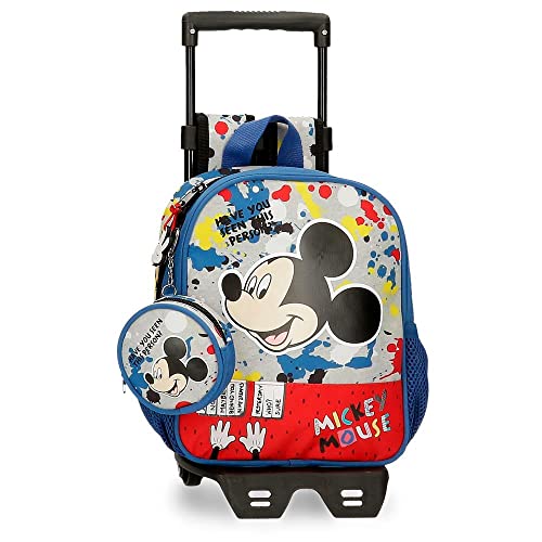 Disney - Mochila Guardería Mickey Colour Mayhem 25Cm Con Carro En Oferta Disney Mickey Colour Mayhem Mochila Pequeña Con Carro Multicolor 21X25X10 Cms Poliéster 5,25L
