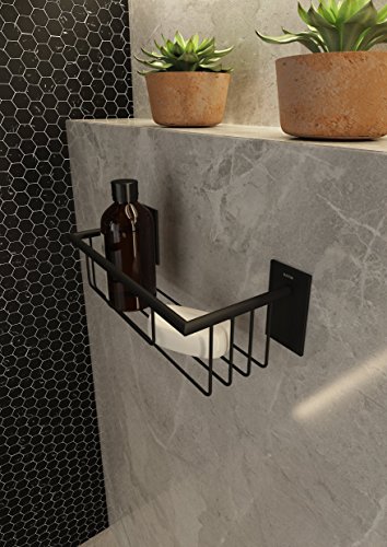 Bath+ by Cosmic Stick Jabonera de Ducha, Metal, Negro-Mate