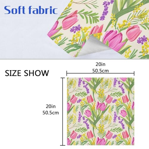 Servilletas de Tela Qilmy Tulips Set x4 20x20 in miniatura 7