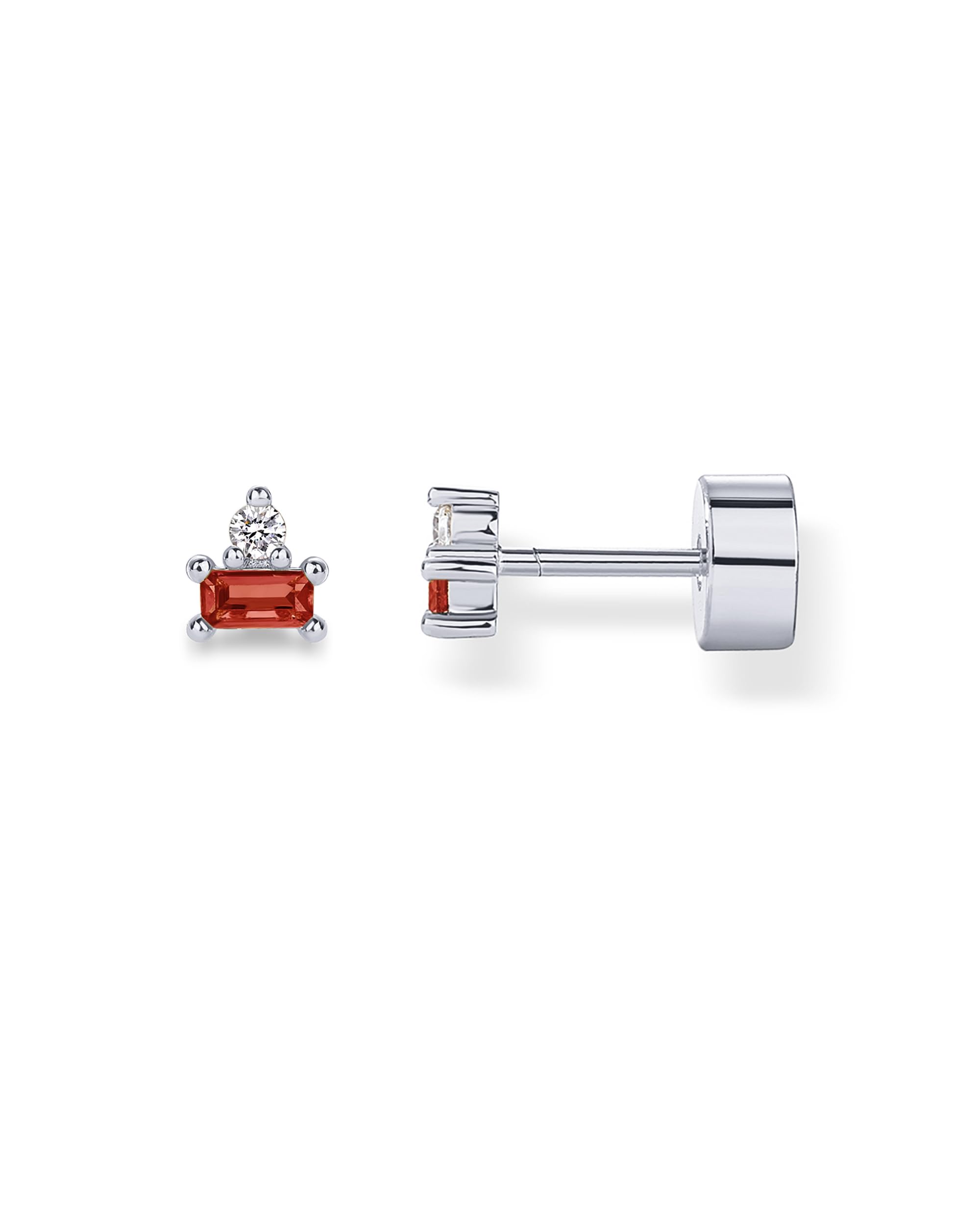 PAVOI 14K Gold Plated Dainty Birthstone Flatback Stud Earrings for Women