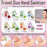 48 Pcs Mini Hand Sanitizers Bulk 1oz Travel Size Portable Hand Sanitizer Gel Gift Employee Appreciation Gift Instant Formula Fruit Flower Scented for Guest Coworker Staff Family Party Supplies