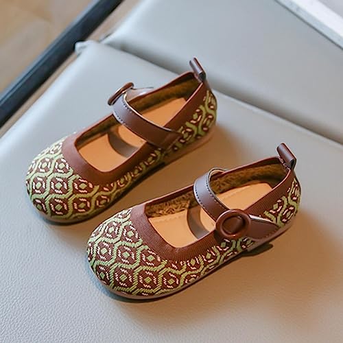 Kids Girls Casual Shoes Spring/Summer Short Heel Ethnic Printing Rubber Sole Birthday gift for 4 month old baby girl4