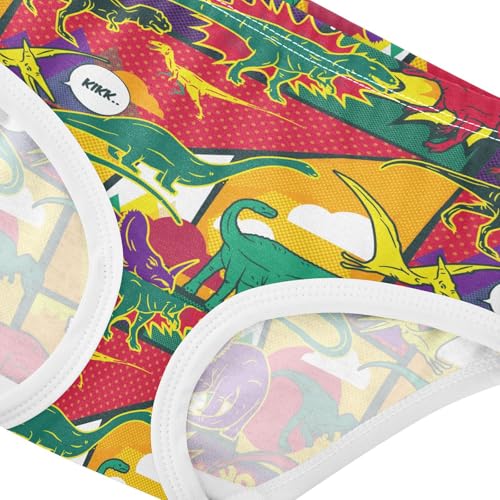 Little Girls' Soft Cotton Underwear Kids Breathable Comfort Cartoon Dinosaur Panties Briefs Toddler4