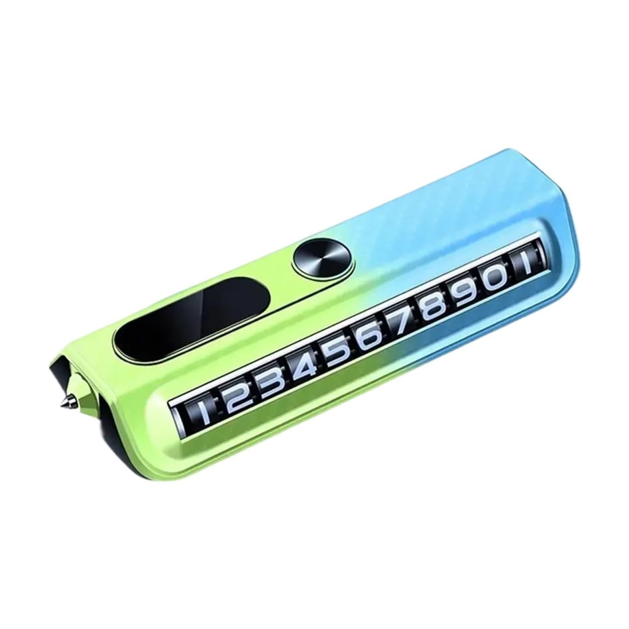 Multi-Functional Auto Parking Number 2-in-1 Safety License Temporary Car Breaker Window Interior Phone Plate Decoration for Car(Blue-Green)