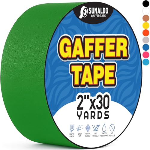 SUNALDO Gaffers Tape Heavy Duty, Easy to Rip, Residue-Free Professional Grade Floor Tape for...