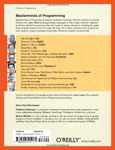 Masterminds Of Programming: Conversations With The Creators Of Major Programming Languages (Theory In Practice (O'reilly)) #TOP1