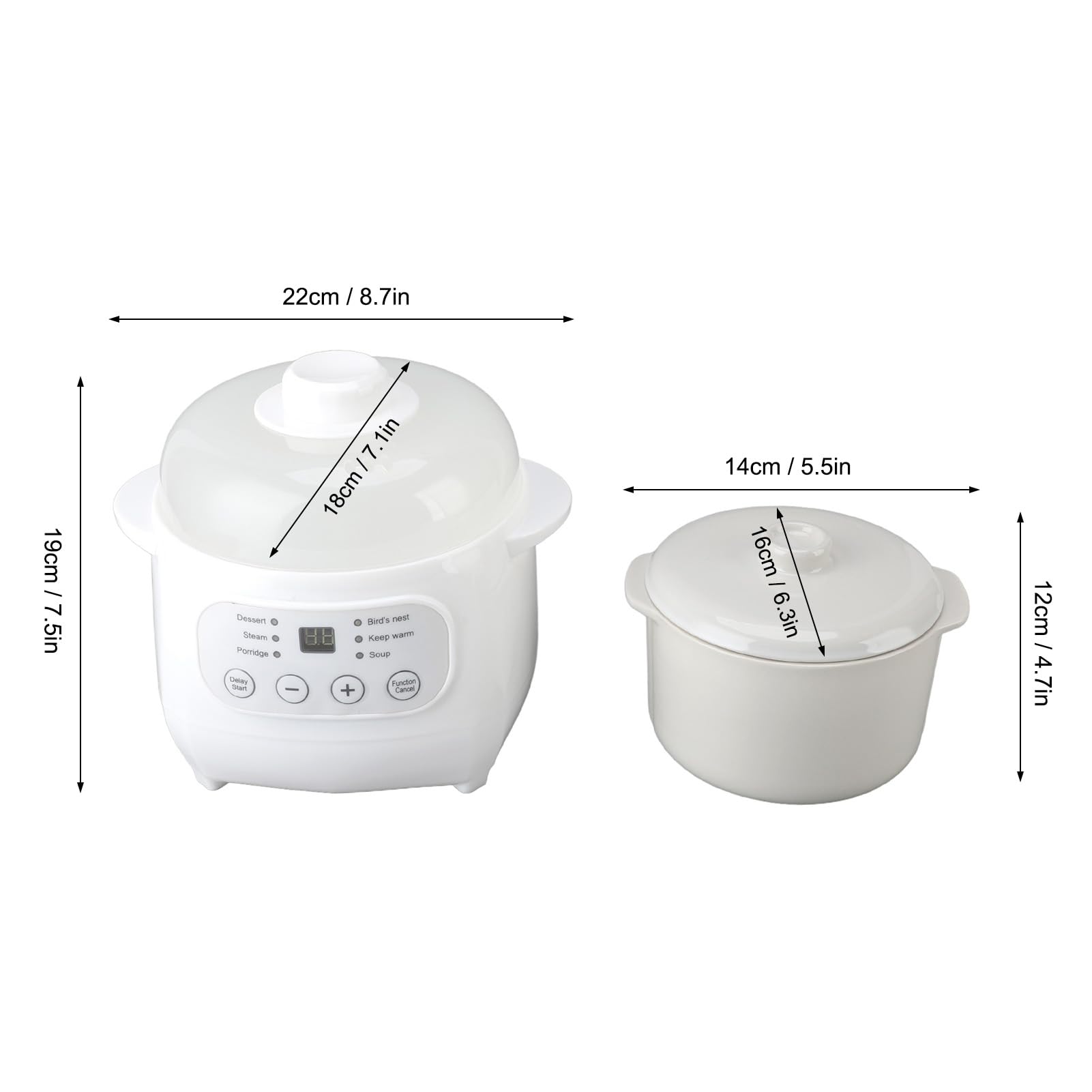 200W Mini Ceramic Stew Cooker, 1L Capacity Electric Slow Cooker, Automatic Power Off, Multifunctional for Cooking Porridge and Soup, Cooking with Efficient Heating