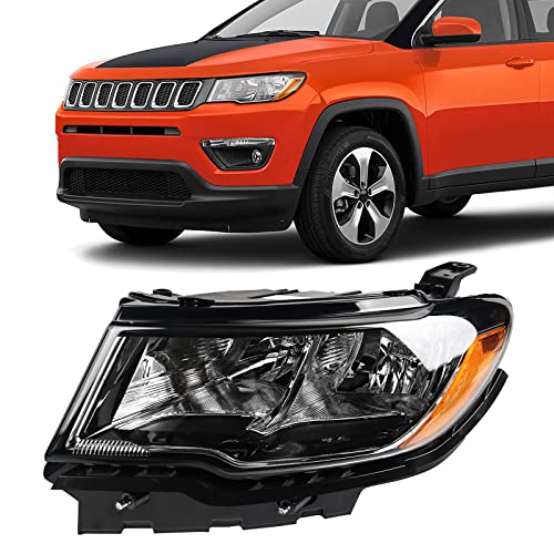 FIONE Driver Side Headlight for 2017-2022 Jeep Compass Halogen