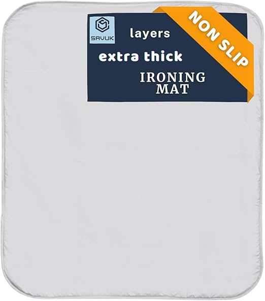Ironing Board Cover and Pad Standard Size Silicone Coated 4 Layers 15x54 inch Extra Heavy Duty Thick Padding, Heat Reflective, Non Stick Scorch and Stain Resistant (Ironing Mat - 21"x28")