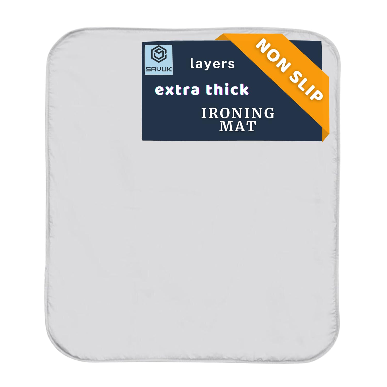 SAVUK Ironing Board Cover and Pad Standard Size Silicone Coated 4 Layers 15x54 inch Extra Heavy Duty Thick Padding, Heat Reflective, Non Stick Scorch and Stain Resistant (Ironing Mat - 28"x20")