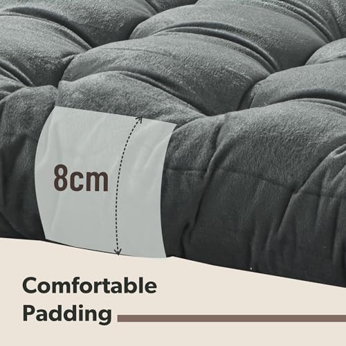 Image of Kuber Industries 6 Pcs Heavy Velvet 16 Inch Chair Pad Cushion with Drawstrings for Dining, Office & Home | Soft Seat Pad | Support for Long Sitting | Grey