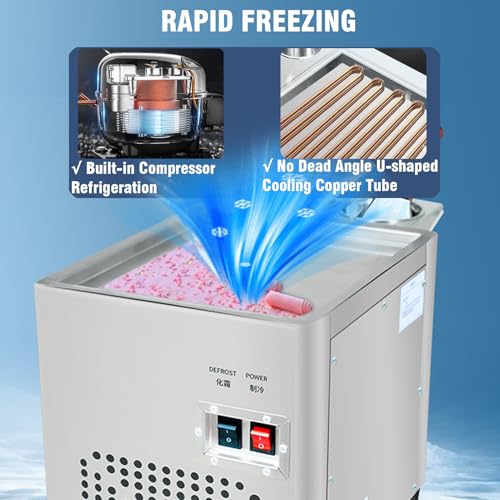 ExoticaBlend Gewerbliche Eisrollenmaschine, Maschine für frittierte Eisrollen, Edelstahl-Eisrollenmaschine, Joghurtmaschine für Bars, Cafés und Dessertläden – Bild 7