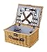 Set de Cesta Picnic con 16 Herramientas de Picnic incluye Manta de Picnic Cesto de Picnic de Mimbre para 2 Personas Cuadrado