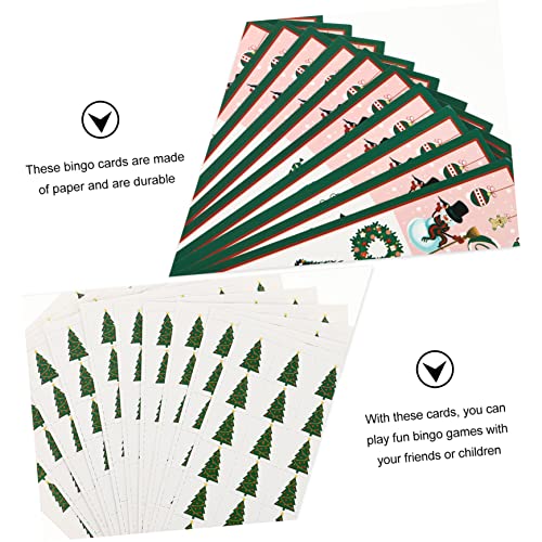 TOYANDONA 1 Jeu Carte De Bingo Jeu Cartes De Bingo De Noël Jeu De Bingo De Fête De Noël Fournitures De Cotillons Cartes De Bingo De Fête De Noël Zhang Bin Papier Enfant Portable – Image 7