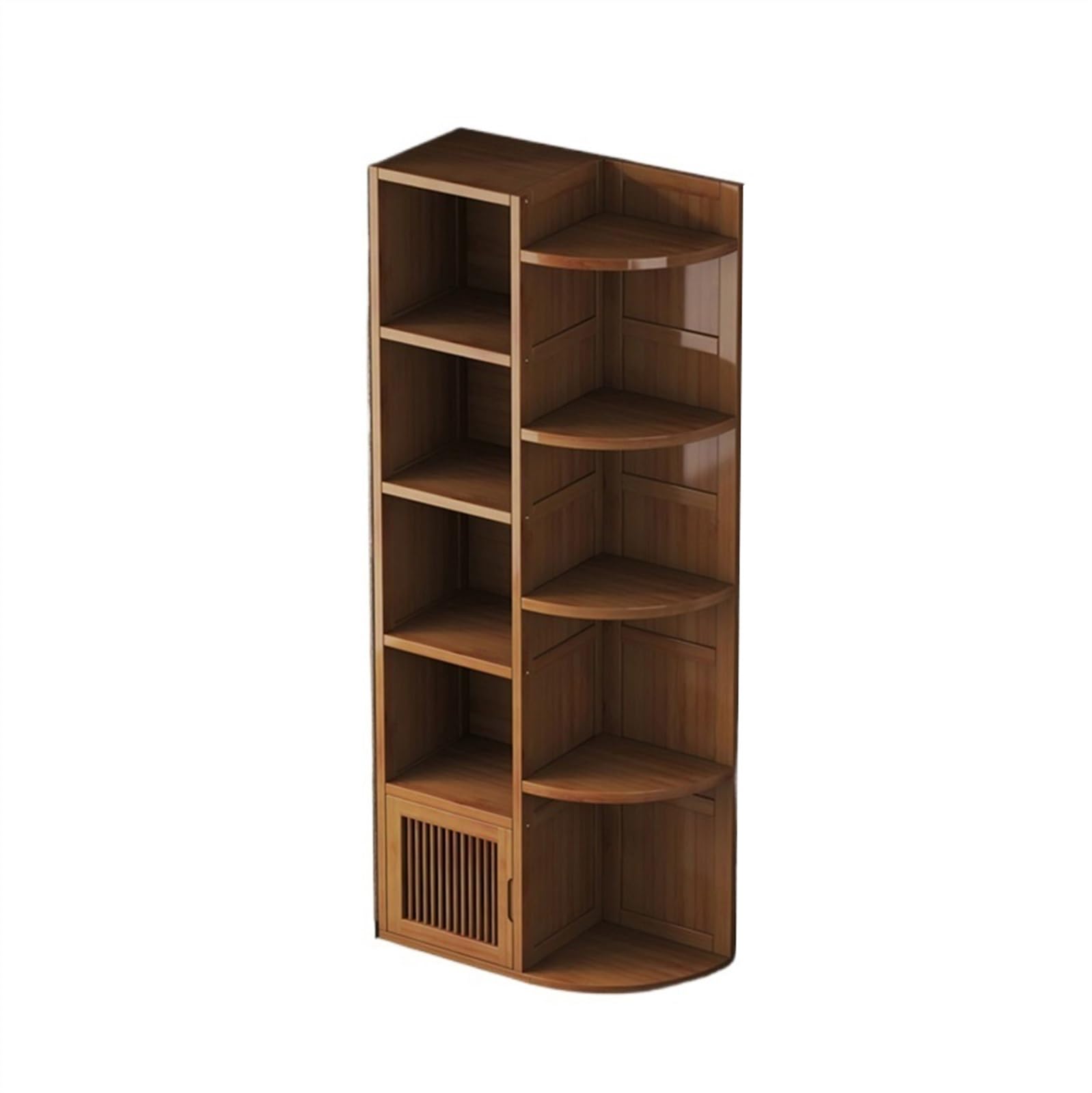 AYCDL Bookcase Corner Bookcase Floor-to-Ceiling Living Room Storage Cabinet Wall Corner Corner Storage Rack Triangular Room Corner Cabinet Tea Cabinet Display Shelf