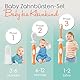 Cherish Baby Care Baby Zahnbürste, Kinderzahnbürste & Fingerling in einem Set (3-24 Monate) - Sicherheitsgeprüft & 100% BPA-frei, Aus Lebensmittelechtem Silkon (orange)