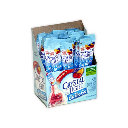 Crystal Light On The Go Sticks - 20oz Water Bottle Size - 30ct boxes (Sold in Pack of 4) - Fruit Punch