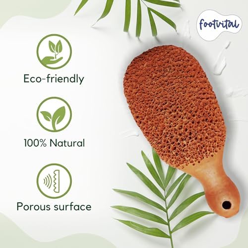 Footvital Pumice Stone for Feet, Foot Exfoliator Scrubber, Callus Remover, Made of Natural Terra-Cotta, Exfoliates & Smooths Rough Skin (Pack of 2) 2
