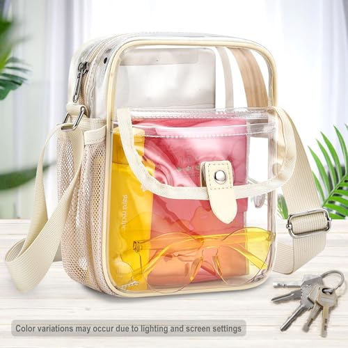Image of SPODEARS Clear Crossbody Bag for Stadium, Concert, Festival & More - Adjustable Shoulder Strap & Bottle Holder