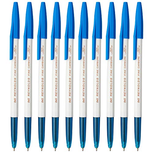 Reynolds 045 Fine Carbure Blue Ballpen, Pack of 10 Reynolds 045 Fine Carbure Blue Ballpen, Pack of 10