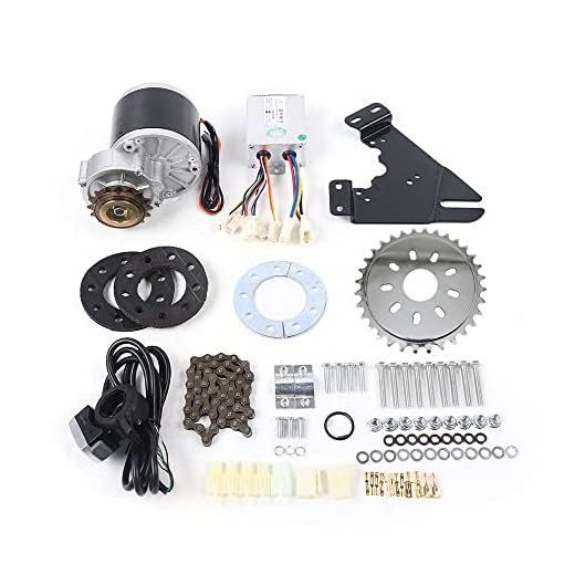 OUKANING 350W E-Bike Conversion Motor Kit Elektrofahrrad Umbausatz E-Bike Bürstenmotor Elektrischer Umwandlungs Installationssatz (36V, Kein LCD-Display)