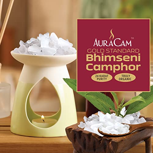 AuraCam Gold Standard Bhimseni Camphor - 50 GMS/Camphor for Pooja/100% Pure Brass Kapoor/Aromatic for Pooja, Meditation, Havan, Room Freshener/Pure... - Image 5
