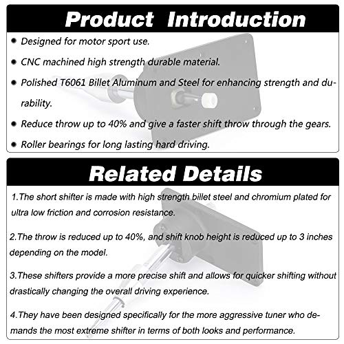 Gear Short Shifter Kit Compatible with Nissan 180sx 240sx S13 S14 SR20DET KA24DE Silvia SR20 - Image 5
