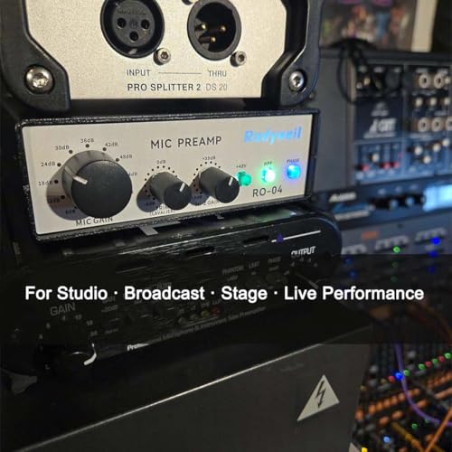 image for Rodyweil RO-04 Pro Mic Preamp 0 ~ 72db Adjustable Gain Boost with Hi-Z