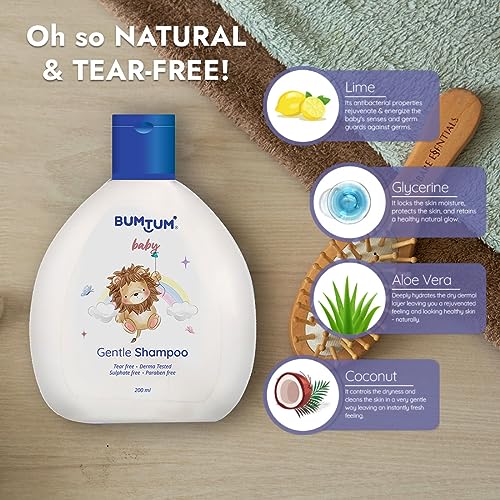 Image of Bumtum Chota Bheem Gentle Soft Moisturizing Wet Wipes With Lid - 72 Pcs.(Pack of 1) & Baby Soap (4N x 50 Gram) & Baby Gentle Shampoo (200 ML) Combo