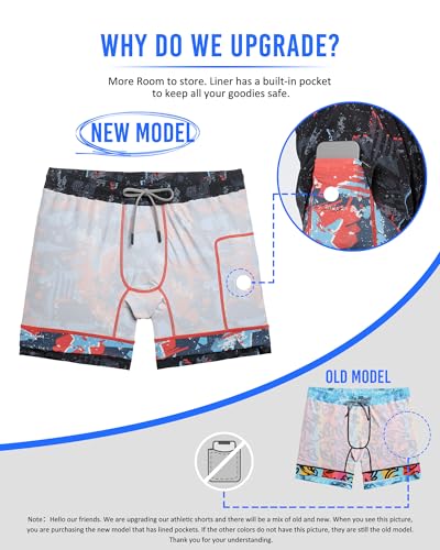 Image of maamgic Mens 5 inch Gym Running Shorts for Men 2 in 1 Quick Dry Workout Athletic Shorts