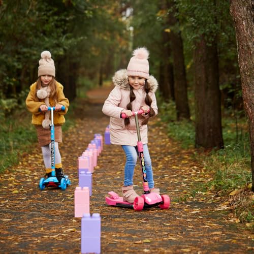 Patinete Infantil 3 Rodas com Garrafinha e Bolsa, Azul e Laranja, Kit Completo, até 40kg.