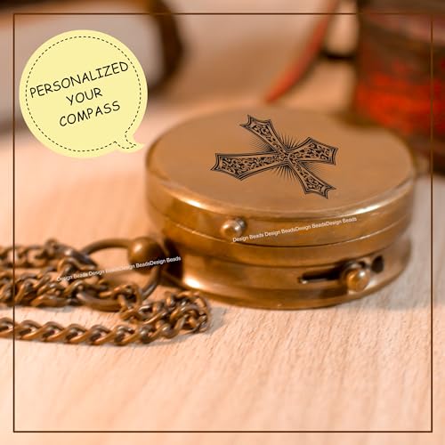 Brújula personalizada grabada a mano para graduación miniatura 4