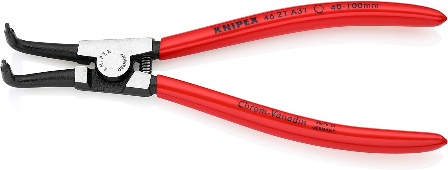 KNIPEX Pince CirclipsDIN 5254 B - Arbre:40-100mm - Pointes:2,3mm; Coudées à 90° -Longueur : 200 mm - Robuste, Forgée, Pointes Solides Antidérapantes SC - 46 21 A31 SB
