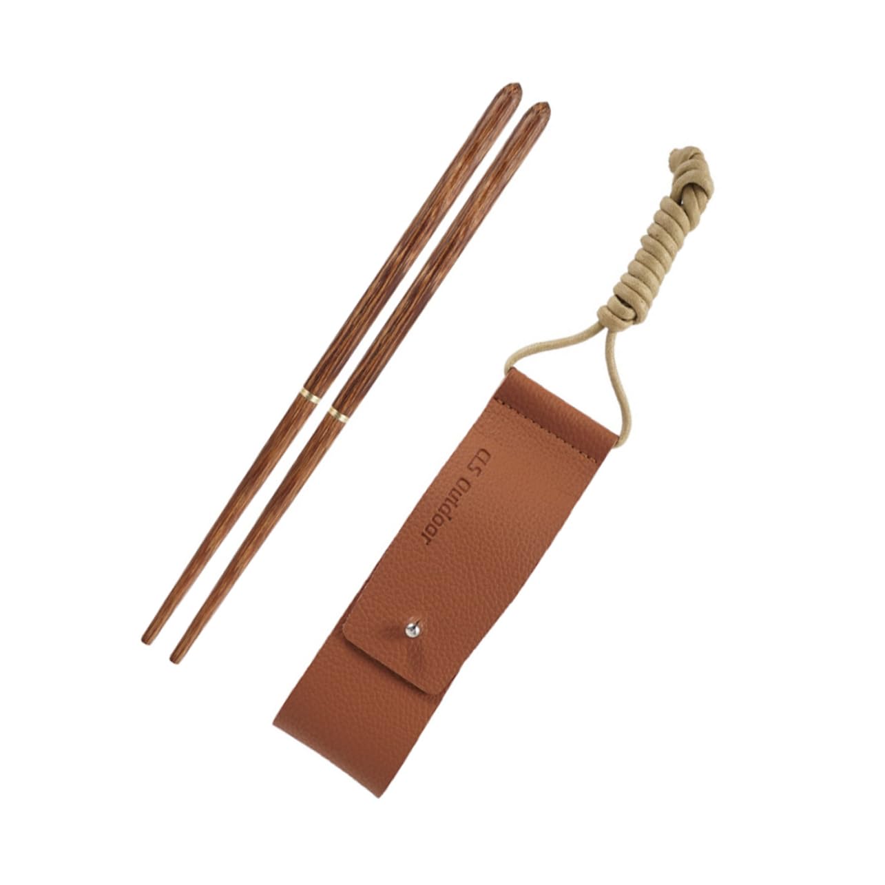 Cabilock 1Pair Portable Folding Travel Chopsticks with Storage Bag Reusable Detachable Wooden Utensils for Outdoor Camping Bbq and Picnic and Easy to Carry