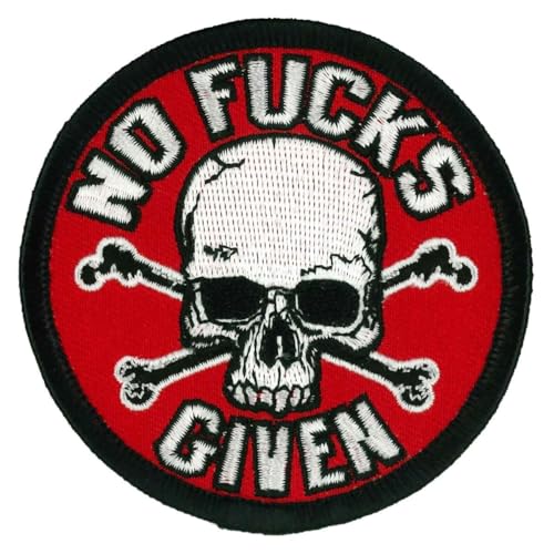 Hot Leathers No Fucks Given 3x3 Skull Patch PPW1032-3 Width x 3 Height Inches