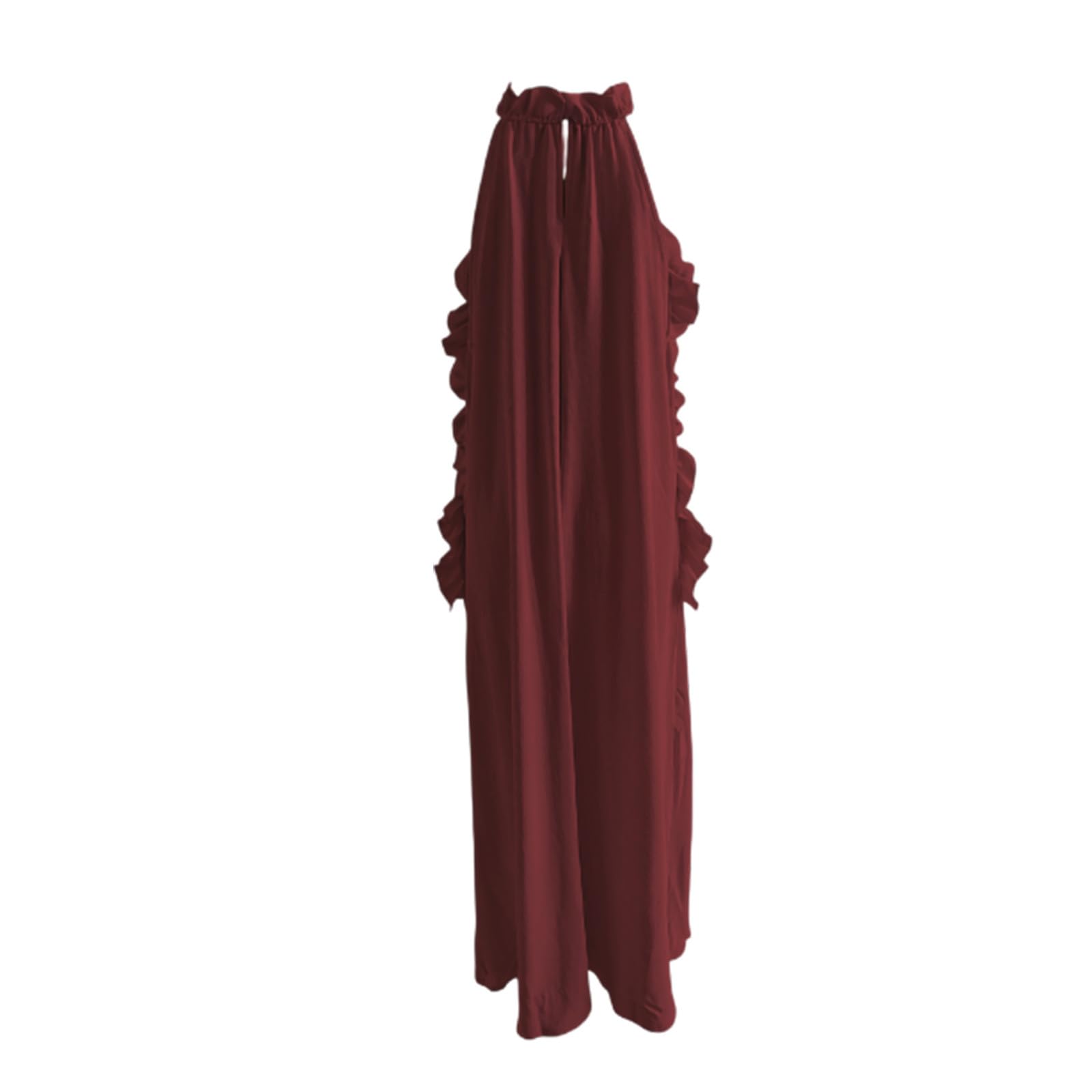 Générique Robe d'été Fluide sans Manches avec col volanté et Poches latérales, Coupe Amincissante pour Femme, idéale pour Les journées Chaudes et Les Sorties décontractées