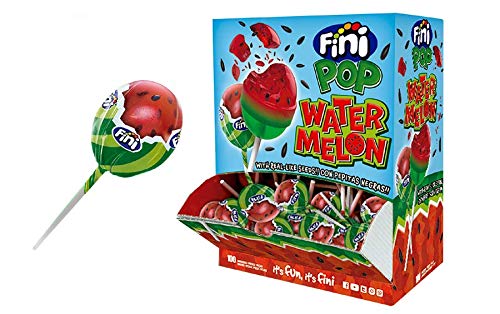 Fini Pop Sandía Watermelon - Caramelo con palo sabor Sandía - 100 unidades