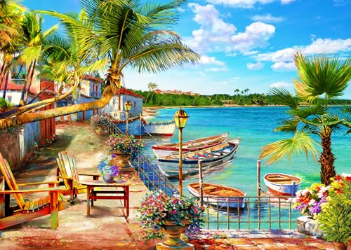 Puzzle para Adultos de 1000 Piezas, Resort Bay, Ajuste, Polvo, Juguete para Hombres, Mujeres, Ancianos (70 x 50 cm), póster 1:1