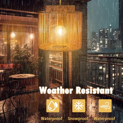 Solar Pendant Light Outdoor Hanging Lantern Solar Outdoor Chandelier with Remote Dimmable Waterproof Lantern Chandelier for Porch Patio Gazebo Garden Yard Decoration - Image 7