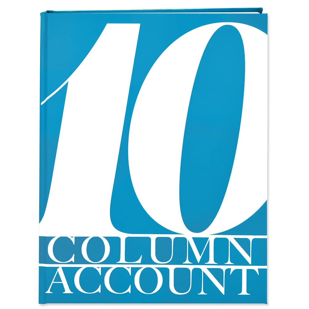 BookFactory 10 Column Ledger Book/Account Book/Accounting Notebook Ten Columns Columnar Accountant Log Book - Soft Touch Laminate Hardbound, 100 Pages