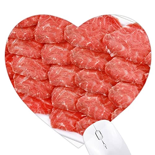 Tapis de souris coeur viande crue texture steak pour un bureau gamer original