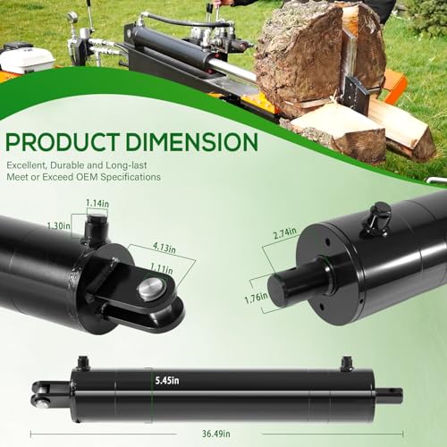 Image of Upgrade 5 inchx24 inch Heavy Duty Hydraulic Cylinders Log Splitter Hydraulic Cylinder Double Acting Universal Hydraulic Cylinder 5 inch Bore 24 inch Stroke 2 inch Rod 3500 PSI