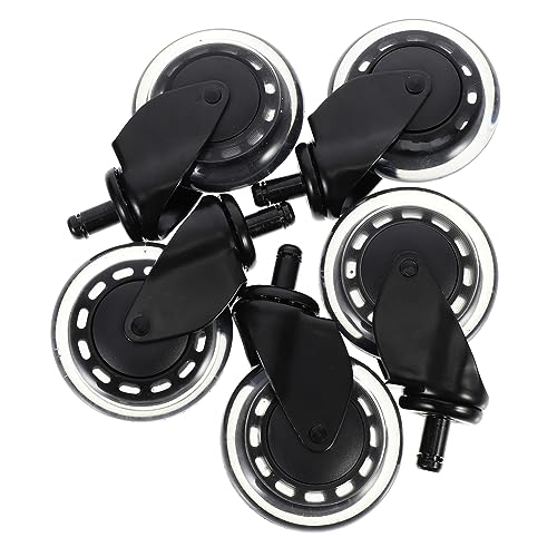 Roulettes de chaise de bureau de tapis VILLCASE lot de 5 roues PU 3 pouces pivotantes