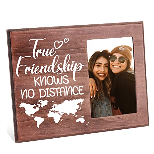 FINGERINSPIRE Cadre photo True Friendship Knows No Distance 10 x 15 cm - Cadeau d'amitié longue distance - Cadres photo à suspendre pour amis - Cadre photo...