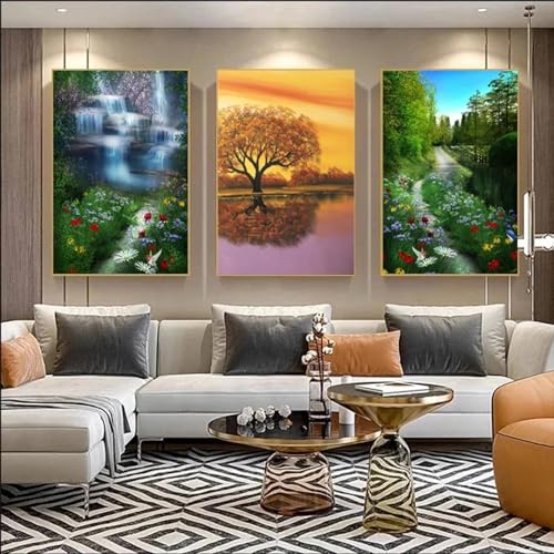 Toile paysage moderne haut de gamme grand format style galerie KEBIA