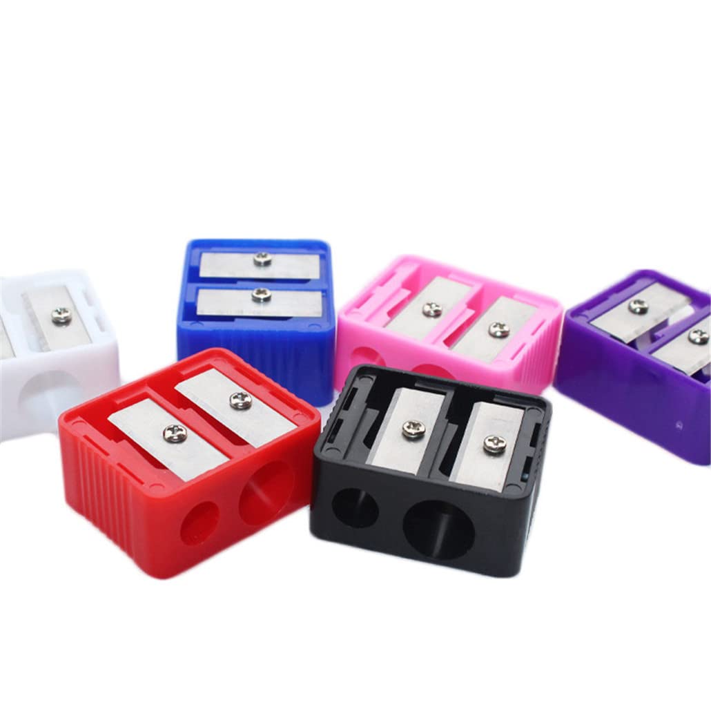 1PCS Professional Cosmetic Pencil ener Double HolesEyebrow Lip Liner Eyeliner Pencil School Office Supplies Random Color