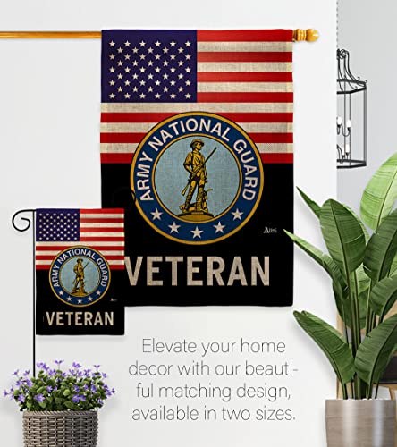 Us Army National Guard Veteran Burlap Garden Flag - Armed Forces Ang United State American Military Retire Official - House Decoration Banner Small Yard Gift Double-Sided Made In Usa 13 X 18.5 #TOP7